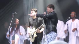 Tom Grennan preforming at coombe weekender in coventry