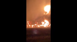 Oil frac tank explosion on a flowback in Pecos Texas