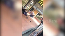 Disturbing video shows a man who appears to be high on zombie drug Spice outside McDonald’s