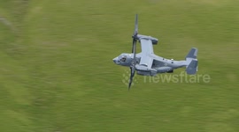 Osprey low level training captured on camera in Welsh countryside