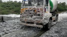 Disgusting: toxic froth spilling onto streets causes health concerns in southern India