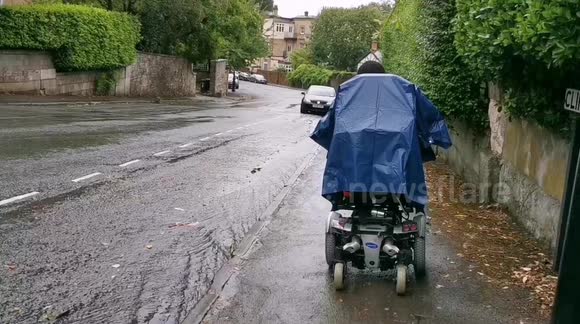 Popular disabled vlogger soaked in heavy rain during trip around Bristol