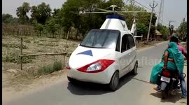 Wannabe Indian pilot turns his car into a helicopter (sort of)