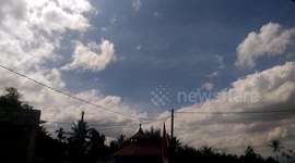 timelapse beautiful clouds with indonesian flag