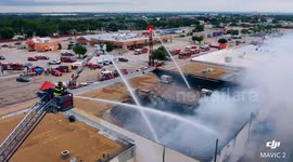 firefighters putting out the fire