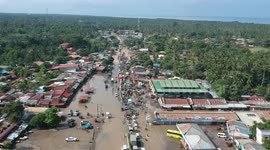 Drone footage shows devastation caused by floods in the Philippines
