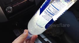 Water in bottle freezes instantly when shaken