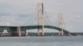 Arthur M. Anderson traveling under mackinac bridge