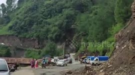 Dramatic moment massive landslide hits Himalayan town in northern India