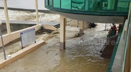 flood on the beach in Sochi.