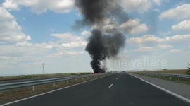 Car fire highway