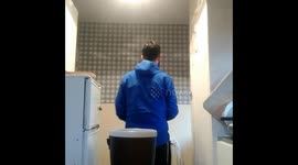 Throwing a teabag into a cup