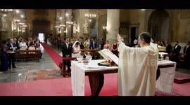 Incredible moment lightning causes Italian church to lose power during final blessing at wedding