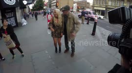 Love Island star Lucie Donlan poses for the cameras during Peng haircare launch