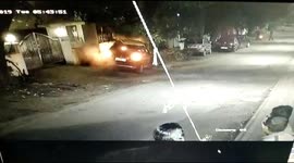 SUV rams parked car five times before driving away in west India