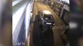 A traumatised shopkeeper has released this CCTV in a desperate bid to catch two thugs who stormed his shop and BIT him on the head.