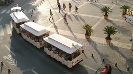 Biarritz G7 security filmed from casino on Grande Plage