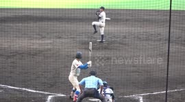 Japanese baseball player whacked on the shoulder replies with an impressive home run