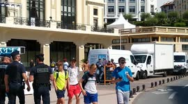 G7 Police CRS gendarmes Biarritz at la Grande plage