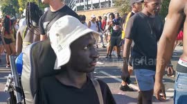 Wheelchair user seen following floats at Notting Hill Carnival 2019