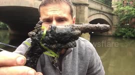 UK schoolboy reels in arsenal of weapons after taking up magnet fishing