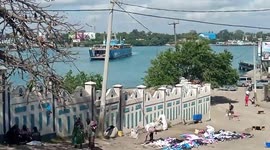 Footage of ferry crossing at Kilindini harbour in Mombasa
