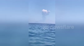 Stromboli volcano erupts sending plume of ash into air