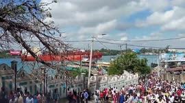 Footage of ferry crossing at Kilindini harbour in Mombasa part two