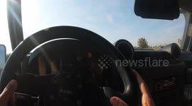 hyperlapse of a  car driving on the motorway from the point of view of the driver
