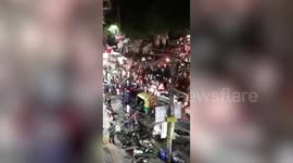 Shocking moment speeding car ploughs through crowd, injuring one in northern India