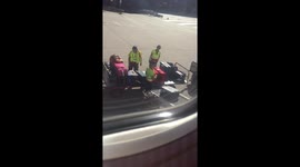 Virgin airways Australia worker throwing and breaking luggage before flight in Sydney international airport