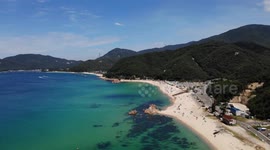 Beautiful Suishohama beach in Fukui, Japan.