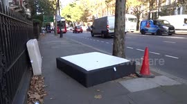Unwanted mattress blocks the pavement on Cromwell Road in London
