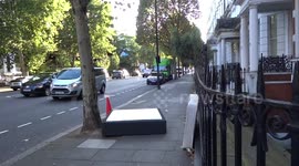 Unwanted mattress is blocking the pavement in Cromwell Road - London