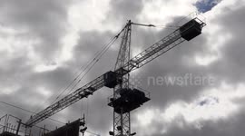 More construction cranes in the sky over Toronto as every square inch of land is being developed into condos as the massive gentrification continues