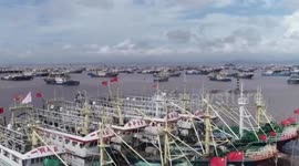 Over 2000 fishing boats brought back to harbour in China's Wenling to avoid Typhoon Lingling