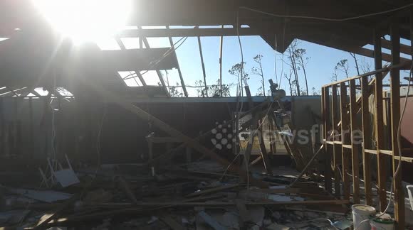 Roof of Bahamas airport building blown off by Hurricane Dorian