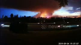 Time-lapse footage of devastating Southern California fire that destroyed 2,000 acres and forced evacuations