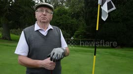 A great-grandfather whose first job was collecting golf balls on a course 70 years ago, was delighted when he scored his first ever hole-in-one