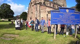 Ancient Christian ceremony in Derbyshire, UK