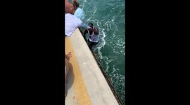 Two men rescued after boat sinks in the Boynton Inlet, Florida