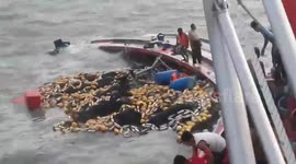 Fisherman killed after boat capsized by wake from passing cargo ship on Thai river