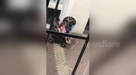 Horrifying moment Northampton woman caught choking young girl in stroller