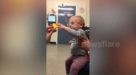 Heartwarming moment UK toddler sees clearly for first time after having cataracts removed