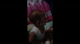 Baby play her sister