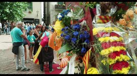people gathering for the la diada, the national day of catalonia, september 11