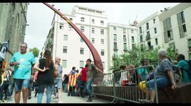 people gathering for the la diada, the national day of catalonia, september 11