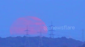 Harvest Full Moon rising over Yorkshire