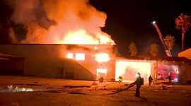 Firefighters tackle large blaze at Toyota dealership in California