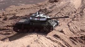 Tanks toys on display at Elagin rally in St Petersburg, Russia